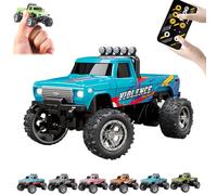 RipRush Mini Monster 1:64 Off-Road LED Alloy Racer, 2025 New 3-Speed Variable Speed Off-Road Vehicle with LED and Remote Control, Unleash Adventure, Build Skills (#A,Blue-2)