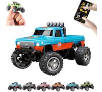 RipRush Mini Monster 1:64 Off-Road LED Alloy Racer, 2025 New 3-Speed Variable Speed Off-Road Vehicle with LED and Remote Control, Unleash Adventure, Build Skills (#A,Blue-1)