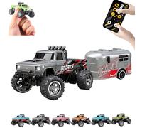 RipRush Mini Monster 1:64 Off-Road LED Alloy Racer, 2025 New 3-Speed Variable Speed Off-Road Vehicle with LED and Remote Control, Unleash Adventure, Build Skills (#B,Gray)