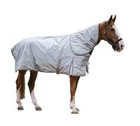Ripstop Breathable Warmth Pony Blankets for Winter 900d White Removable Neck Sleeve Wraps the Blanket Keep Warm Horse Clothes Rug, 300g Breathable Windproof Horse Blanket(115cm/45in)