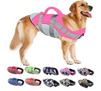 Ripstop Dog Life Vest with Rescue Handle & Reflective Stripes, Floating Safety Swimsuit for Small, Medium, Large Dogs - Perfect for Pool, Beach, Boating(Pink,S)