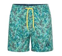 RIPT Boy's Quick Dry Uv 50 Sun Protection Peach Finish Swim Shorts Trunks, Green Leaf Print, 5-6 Years
