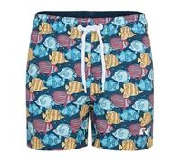 RIPT Boys Quick Dry Uv 50 Sun Protection Peach Finish Swimming Swim Shorts Trunks, Blue/Yellow, 7-8 Years UK