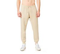 RIPT Men’s Fleece Joggers with Drawstring Waist Cuffed Tracksuit Bottoms with Pockets Soft Touch Sweatpants for Gym & Loungewear (Sand, L)