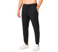 RIPT Men’s Fleece Joggers with Drawstring Waist Cuffed Tracksuit Bottoms with Pockets Soft Touch Sweatpants for Gym & Loungewear (Black, S)