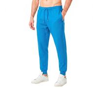 RIPT Men’s Fleece Joggers with Drawstring Waist Cuffed Tracksuit Bottoms with Pockets Soft Touch Sweatpants for Gym & Loungewear (Blue Aster, M)