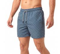 RIPT Men’s Quick Dry Swim Shorts with Mesh Lining Drawstring Waist UV50 Sun Protection Beach & Swimming Trunks (Pale Blue Diamond Print, M)