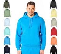 RIPT Mens Essentials By Performance Soft Touch Lougewear Hoody Sweatshirt, Blue Aster, XXL UK