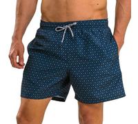 RIPT Men's Essentials Quick Dry UV 50 Sun Protection Swim Shorts Trunks,Airforce Blue Diamond Print, S