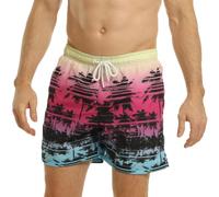 RIPT Men's Performance Essentials Quick Dry UV 50 Sun Protection Swim Shorts Trunks, Pink, XXL