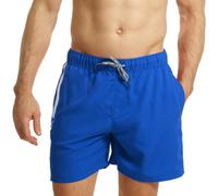 RIPT Men's Essentials Quick Dry UV 50 Sun Protection Swim Shorts Trunks,White/Royal Blue, XL