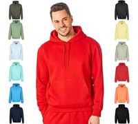 RIPT Men's Fleece Pullover Hoodie Soft Hooded Sweat Top with Pockets and Drawstrings Long Sleeves Casual Sweatshirt for Gym & Loungewear (Red, XXL)