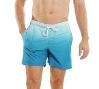 RIPT Mens Performance Essentials Quick Dry Uv 50 Sun Protection Swim Shorts Trunks, Blue Dip Dye, S UK