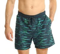 RIPT Men's Performance Essentials Quick Dry UV 50 Sun Protection Swim Shorts Trunks, Blue/Green Tie Dye, XXL