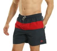 RIPT Mens Performance Essentials Quick Dry Uv 50 Sun Protection Swim Shorts Trunks, Navy/Red, L UK