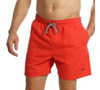 RIPT Mens Performance Essentials Quick Dry Uv 50 Sun Protection Swim Shorts Trunks, Red, M UK