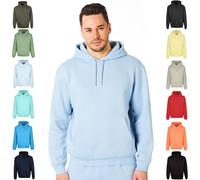 RIPT Men's Plain Long sleeve Hoodie Soft Touch Hooded Loungewear Sweatshirt Top, Cashmere Blue, XXL