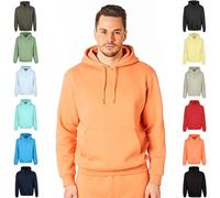 RIPT Men's Plain Long sleeve Hoodie Soft Touch Hooded Loungewear Sweatshirt Top, Orange, XXL