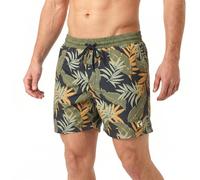 RIPT Men's Swim Shorts Quick Dry UV 50, Navy/Green Jungle Print, XXL