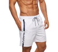 RIPT Men's Swim Shorts Quick Dry UV 50, White/Navy, XL