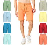 RIPT Performance Essentials RCSHO765_ORANG_S Mens Soft Touch Loungewear Sweatpants Joggers Jog Shorts, Orange, Small