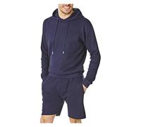 RIPT Performance Men's Pyjamas Hooded Top and Short Loungewear Set, Navy, L