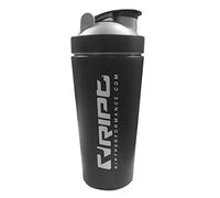 Ript Performance Unisex Gym Workout Training Protein Mixer Multi Purpose Stainless Steel Metal Black/Grey, One Size, Shaker Bottle