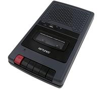 Riptunes Portable Cassette Recorder Player, Tape to USB Audio Music Digital Converter, Retro Shoebox Tape Recorder with USB Player, Cassette-MP3 Converter w/Built-in Microphone -Grey