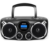 RIPTUNES Portable CD Player Bluetooth Stereo Sound System Digital Tuner AM/FM Radio USB/SD MP3 CD Boombox System with Improved Bass Aux Input Socket for