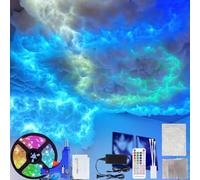 RIQHTIK LED Clouds for Ceiling, Cloud Lights for Bedroom 3D, Led Cloud Night Lights, Cloud Ceiling Light Kit Christmas Decoration, for Gaming Room, Bar, Party, Bedroom,20M/65Ft