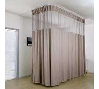 RIQHTIK Medical Privacy Screen Room Divider Curtain with Flat Hooks, Hospital Curtain Hanging Medical Privacy Room Divider Cubicle Curtains Semi Sheer Curtains for Hospital,Gray,16.4W×8.8L ft
