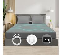 RIQINXIN Conductive Grounding Fitted Sheet Bed Sheet Earthing Uk 135x190x35cm Grounding Mat With 90% Organic Cotton And 10% Silver Fiber Reduced Anxiety Fatigue Relief Balance Gray