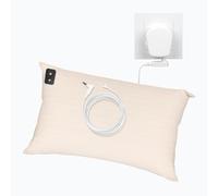 RIQINXIN Conductive Grounding Mat Earthing UK Grounding Pillowcase with 15ft Cord Earthing Pillowcase with Silver Fiber & Organic Cotton for Better Sleep Reduce Stress 20x30In Beige 1Pcs