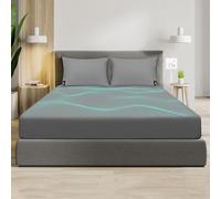 RIQINXIN Grounding Fitted Sheet Twin Grounding Fitted Bed Sheet Sliver Fiber Grounding Bottom Sheet for Adults Elderly 39x80x10in Grey