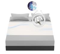 RIQINXIN Grounding Sheet Grounding Mat Earthing UK Conductive Bed Sheet with 15ft Cord 10% Silver Fiber and 90% Organic Cotton (92x254cm)