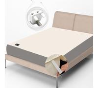 RIQINXIN Silver Fiber Grounding Sheet Breathable Bed Sheet for Earthing Soft Sleep Therapy Grounding Mat Earthing UK (193x203cm) Beige