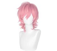 RiRaku Anime Cosplay Wig Ayato Yuri Pink Short Halloween Costume Cosplay Wig,For Christmas Carnival Party