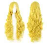 RiRaku Anime Cosplay Wig Yang Xiao Long Yellow Curly Wavy Long Halloween Costume Cosplay Wig,For Christmas Carnival Party