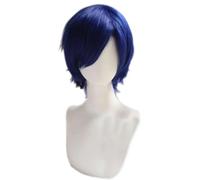 RiRaku Anime Wig Makoto Yuki Short Blue Halloween Costume Cosplay Wig,For Christmas Carnival Party