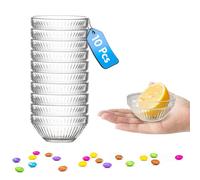 RIREKIS 75ml Small Glass Bowls, Set of 10 Mini Dipping Bowls, Tiny Prep Bowl, 3in Sauce Dish for Spices, Dipping Sauces, and Ice Cream Toppings, Dishwasher Safe