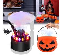 RIRIDAMAI Mist Ultrasonic Nebulizer with LED, Mini Ultrasonic Nebuliser with Pumpkin Pot, Splash Guard, Ultrasonic Mist Machine, Ultrasonic Mist Maker, Mist Maker for Halloween Decoration