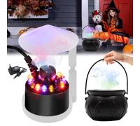 RIRIDAMAI Mist Ultrasonic Nebulizer with LED, Mini Ultrasonic Nebuliser with Witch's Cauldron, Splash Guard, Ultrasonic Fog Machine, Ultrasonic Mist Maker, Mist Maker for Halloween Decoration