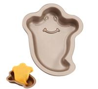 ririess Halloween Ghost Shape Mini Cake Pan Pie Mould, 14cm Cake Tin Non Stick Baking Molds Bakeware Tray for Halloween Cake Chocolate Fondant Sweets Baking Mould