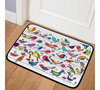 RIRIX Colorful Bird Chicken Indoor Door Mat Anti-Slip Absorbent Colorful Bird Chicken Entrance Mat 16x24 Washable Durable Door Mat for Entrance and Interior
