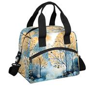 RIRIXING Foggy Forest Lunch Tote Bag Nature Forest Reusable Insulated Lunch Box, Suitable for Work Picnics Or Travel
