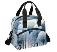 RIRIXING Forest Trees Lunch Tote Bag Forest Nature Reusable Insulated Lunch Box, Suitable for Work Picnics Or Travel