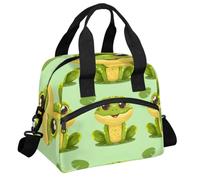 RIRIXING Little Frog Lunch Tote Bag Jolly Frog Reusable Insulated Lunch Box, Suitable for Work Picnics Or Travel