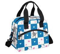 RIRIXING Love Zebra Lunch Tote Bag Zebr Reusable Insulated Lunch Box, Suitable for Work Picnics Or Travel