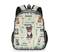 RIRIXING Personalised Toddler Backpack for 3-6 Years - Custom Name Kids Rucksack with Safety Whistle, Lightweight School Bag for Boys & Girls, Animal Dog