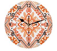 RIRIXING Tribe Native Circular Wall Clock Tribe with Noble 10 Inch Black Pointer Circular Wall Clock